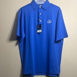 NWT Footjoy Palm Beach Polo Blue Golf Polo Shirt Medium